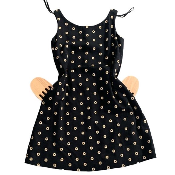 Steven Stolman Embroidered Sleeveless Shift Dress Sz 6 Black & Gold 134F - Picture 2 of 9